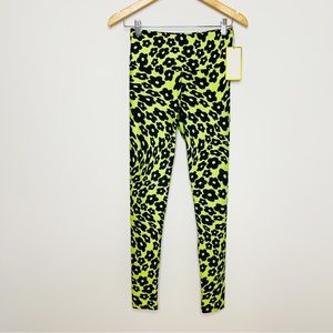Goldsheep Clothing Womens Leggings Trip Floral Neon Green Size Medium Pants $98